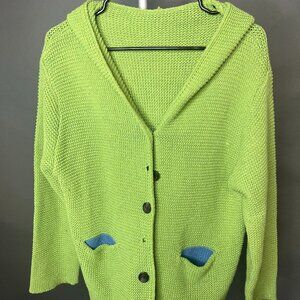 Green "MISSLOOK" Button Up Sweater